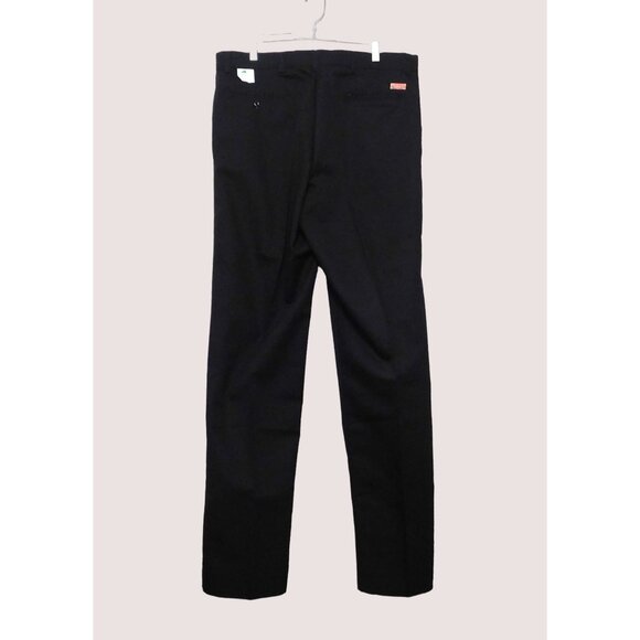 Red Kap Pants Mens 38 Black Slacks Flat Front Unhemmed Casual Streetwear - Picture 6 of 10